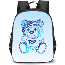 Moschino Backpack School Bag StudentPack - Moschino Blue Typography Teddy Bear Poster