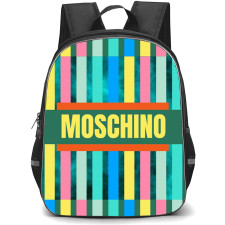 Moschino Backpack School Bag StudentPack - Moschino Bright Retro Vertical Stripes Colorful Poster