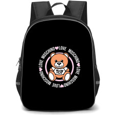 Moschino Backpack School Bag StudentPack - Moschino Love Teddy Bear Pink Heart Circle Sticker
