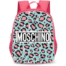 Moschino Backpack School Bag StudentPack - Moschino Pastel Pink Leopard Print Poster