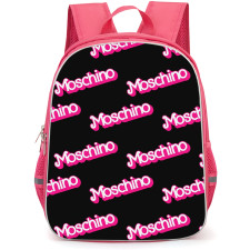Moschino Backpack School Bag StudentPack - Moschino Retro Barbie Pink Pattern Art On Black Background