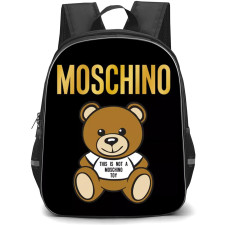 Moschino Backpack School Bag StudentPack - Moschino Teddy Bear On Black Background