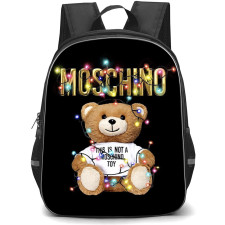 Moschino Backpack School Bag StudentPack - Moschino Toy Bear Colorful Christmas Fairy Lights Poster