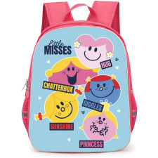 Mr Men Little Miss Backpack StudentPack - Mr Men Little Miss Characters Avatar Sticker On Sky Blue Background