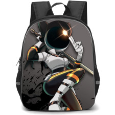Murder Drones Tessa Elliot Backpack StudentPack - Tessa Elliot Is In A Boldly Posing with A Sword And Sleek Outfit