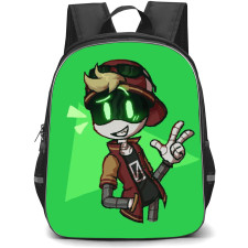 Murder Drones Thad Backpack StudentPack - Thad Stickers On Green Background