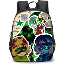 Murder Drones Thad Backpack StudentPack - Thad Stickers On Green Star Background