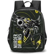 Murder Drones V Backpack StudentPack - V Ready to Kill Illustration Art On Dark Background