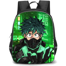 My Hero Academia Izuku Midoriya Backpack StudentPack - Izuku Midoriya Portrait On Green Background