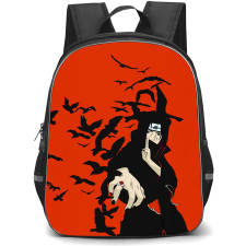 Naruto Itachi Uchiha Backpack StudentPack - Itachi Uchiha Raven On Red Background