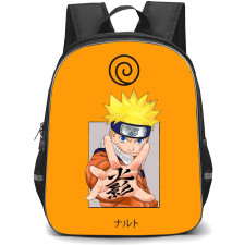 Naruto Uzumaki Backpack StudentPack - Comic Series Naruto Uzumaki Portrait On Orange Background