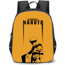 Naruto Uzumaki Backpack StudentPack - Naruto Uzumaki Standing Minimalist On Orange Background