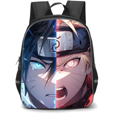Naruto School Backpack StudentPack - Naruto and Sasuke Half Face Portrait