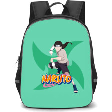 Naruto Neji Hyuga Backpack StudentPack - Neji Hyuga Attack Mode Minimalist On Green Background