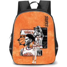 NBA Devin Booker Backpack StudentPack - Devin Booker Phoenix Suns 1 Poster Art Orange Background