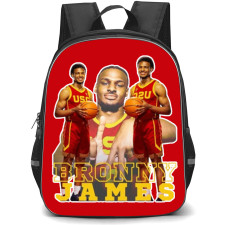 Bronny James Jr Backpack StudentPack - USC Uniform Holding Ball