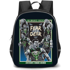 NBA Milwaukee Bucks Backpack StudentPack - Milwaukee Bucks 2019 NBA Playoffs Illustration Art