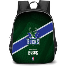 NBA Milwaukee Bucks Backpack StudentPack - Team 1993 Logo Stripe Background