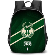NBA Milwaukee Bucks Backpack StudentPack - Team Logo Stripe Background