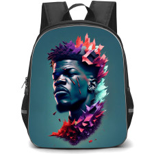 NBA Jimmy Bulter Backpack StudentPack - Jimmy Bulter PopArt On Cyan Background