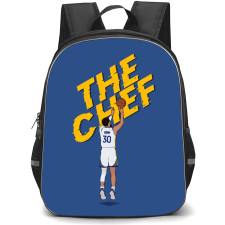 NBA Stephen Curry Backpack StudentPack - Stephen Curry The Chef Illustration Art On Blue Background