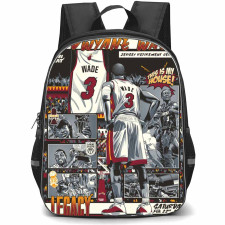 NBA Dwyane Wade Backpack StudentPack - Dwyane Wade Miami Heat 3 Jersey Retirement Ceremony Illustration
