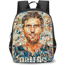 NBA Dirk Nowitzki Backpack StudentPack - Dirk Nowitzki Dallas Mavericks Legend Interactive illustration Art