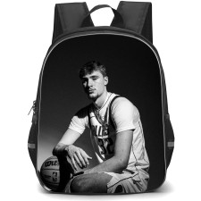 NBA Cooper Flagg Backpack School Bag StudentPack - Cooper Flagg Ball Sitting Side Fierce Grayscale Portrait