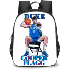 NBA Cooper Flagg Backpack School Bag StudentPack - Cooper Flagg Sitting Point Portrait Cartoon Art Poster