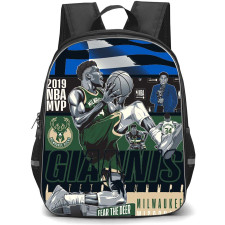 NBA Giannis Antetokounmpo Backpack StudentPack - Giannis Antetokounmpo 2019 NBA MVP Vector Illustration