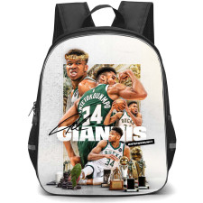 NBA Giannis Antetokounmpo Backpack StudentPack - Giannis Antetokounmpo Milwaukee Bucks 34 Showing Trophies