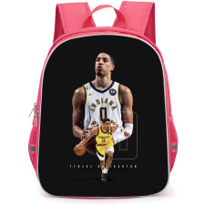 NBA Tyrese Haliburton Backpack StudentPack - Tyrese Haliburton Dribbling Portrait Poster Black Background