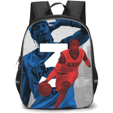 NBA Allen Iverson Backpack StudentPack - Allen Iverson Sixers 3 Dribbling Red Blue Poster