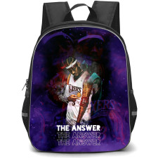 NBA Allen Iverson Backpack StudentPack - Allen Iverson Sixers Standing Graphic Art The Answer