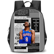 NBA Jalen Williams Backpack StudentPack - Jalen Williams Laughing Portrait Motivational Quotes Background