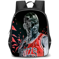 NBA Michael Jordan Backpack StudentPack - Michael Jordan Chicago Bulls 23 Portrait Broken Face Art