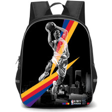 NBA Klay Thompson Backpack StudentPack - Klay Thompson Golden State Warriors 11 Dunking On Black Background