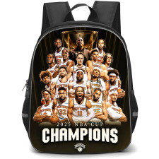 NBA New York Knicks Champions Backpack School Bag StudentPack - New York Knicks 2025 NBA Crowned Champions Gold Edition Poster
