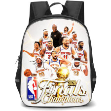 NBA New York Knicks Champions Backpack School Bag StudentPack - New York Knicks 2026 NBA Finals Champions Team White Gold Poster