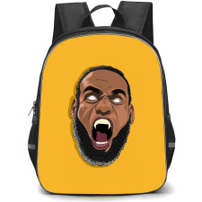 NBA LeBron James Backpack StudentPack - LeBron James King Avatar Illustration Art On Yellow Background