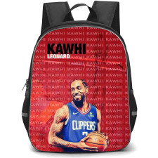 NBA Kawhi Leonard Backpack StudentPack - Kawhi Leonard Los Angeles Clippers 2 Side Portrait Holding Ball