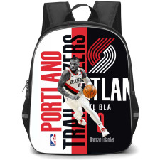 NBA Damian Lillard Backpack StudentPack - Damian Lillard Portland Dribbling Red Black Word Art Background