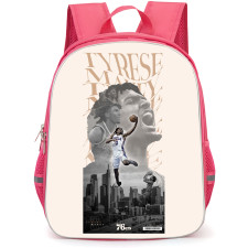 NBA Tyrese Maxey Backpack StudentPack - Tyrese Maxey Shouting Dunking Grayscale Poster