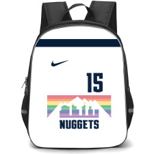 NBA Nikola Jokic Backpack StudentPack - Nikola Jokic Denver Nuggets No. 15 Jersey