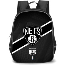 NBA Brooklyn Nets Backpack StudentPack - Team Logo Stripe Background