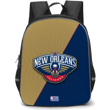 NBA New Orleans Pelicans Backpack StudentPack - Team Logo On Gold And Navy Background