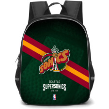 NBA Seattle Supersonics Backpack StudentPack - Team Logo Stripe Background