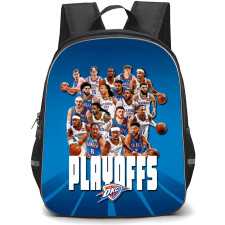 NBA Oklahoma City Thunder Backpack School Bag StudentPack - Oklahoma City Thunder Team Playoffs with Blue Background