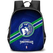 NBA Minnesota Timberwolves Backpack StudentPack - Team 1989 Logo Stripe Background