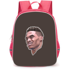 NBA Russell Westbrook Backpack StudentPack - Russell Westbrook Smirking Avatar Illustration Art On Brown Background